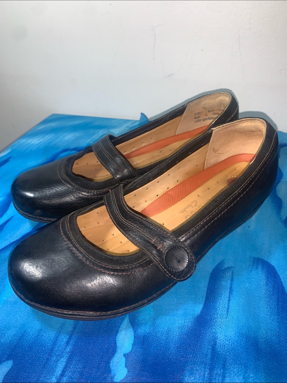 Clarks Unstructured Women’s Black Mary Jane Comfort Flats size 8.5W